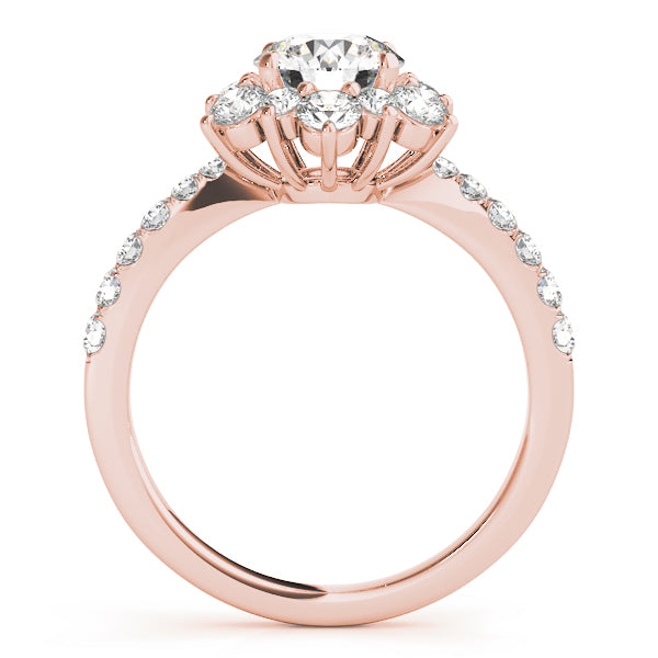 Lotus Halo Cluster Round Engagement Ring - Elgrissy Diamonds