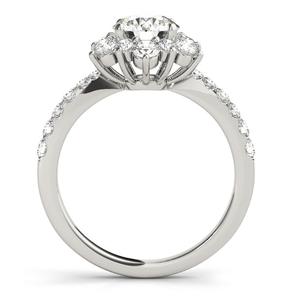 Lotus Halo Cluster Round Engagement Ring - Elgrissy Diamonds