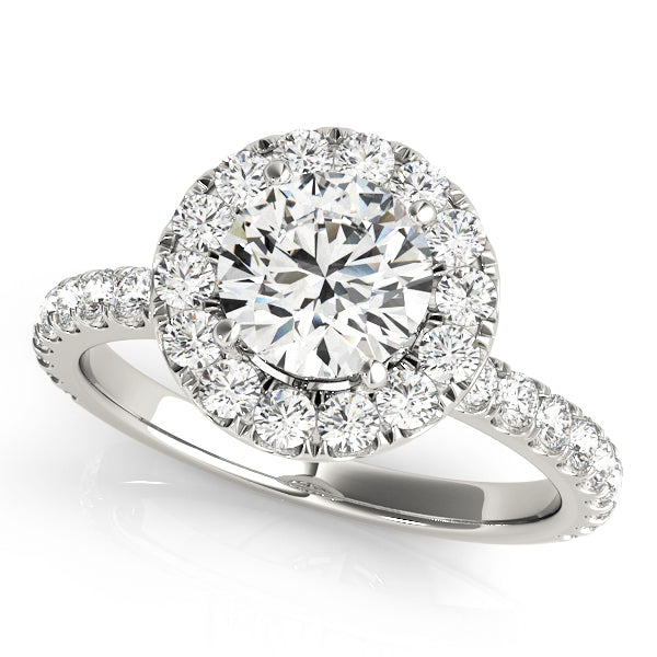 Float Halo Pavé Engagement Ring - Elgrissy Diamonds