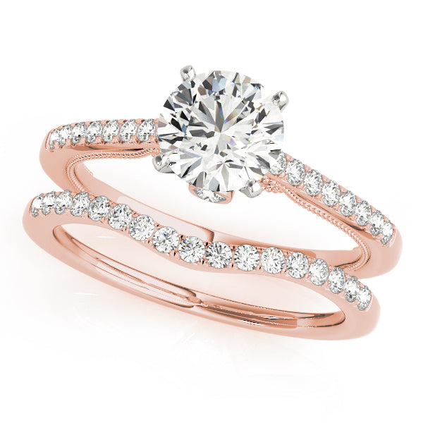 Ribbon Peekaboo Cathedral Round Engagement Ring - Elgrissy Diamonds