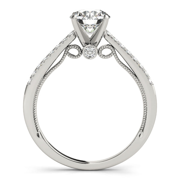Ribbon Peekaboo Cathedral Round Engagement Ring - Elgrissy Diamonds