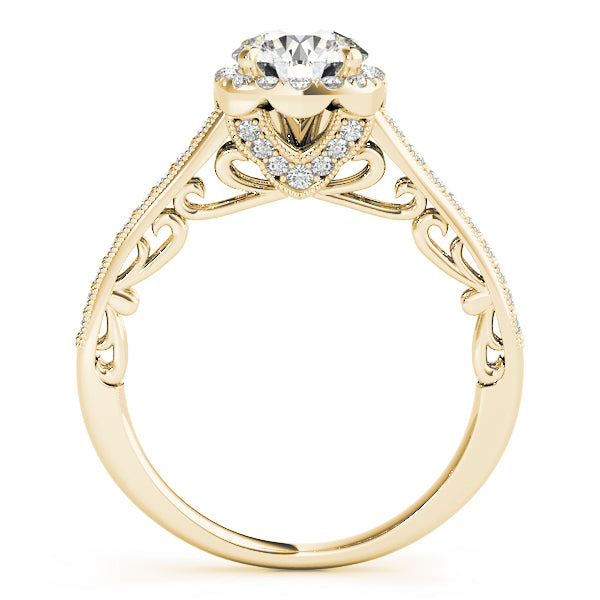 Square Halo Wrapped in Chanel setting Engagement Ring - Elgrissy Diamonds