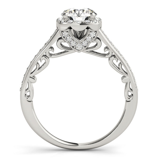 Square Halo Wrapped in Chanel setting Engagement Ring - Elgrissy Diamonds