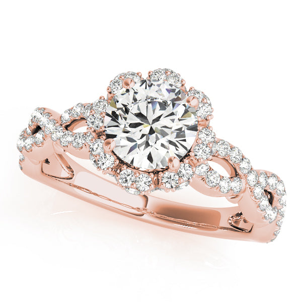 Floral Halo with Infinity Pavé Engagement Ring - Elgrissy Diamonds