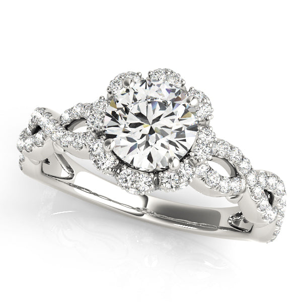 Floral Halo with Infinity Pavé Engagement Ring - Elgrissy Diamonds