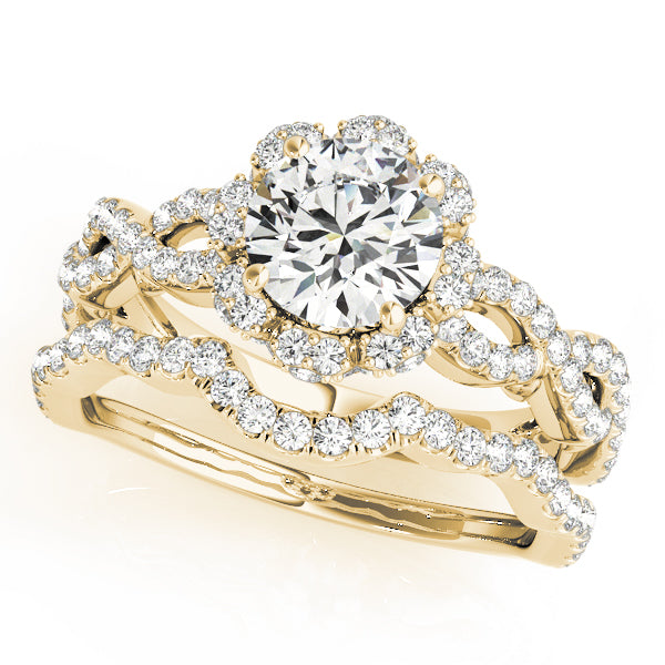 Floral Halo with Infinity Pavé Engagement Ring - Elgrissy Diamonds