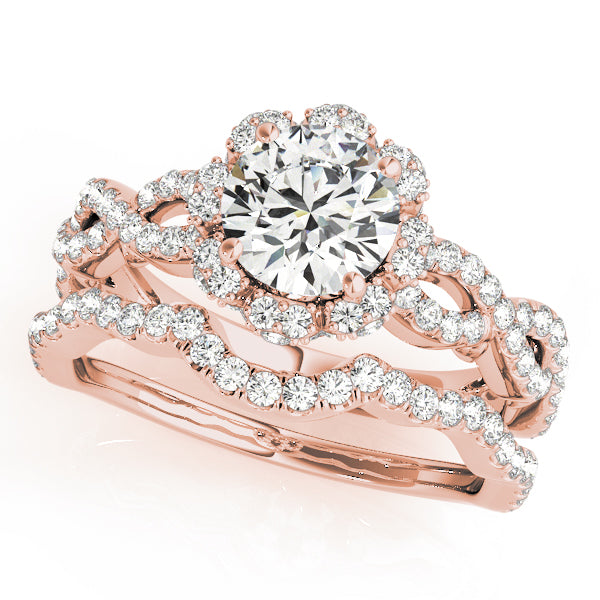 Floral Halo with Infinity Pavé Engagement Ring - Elgrissy Diamonds