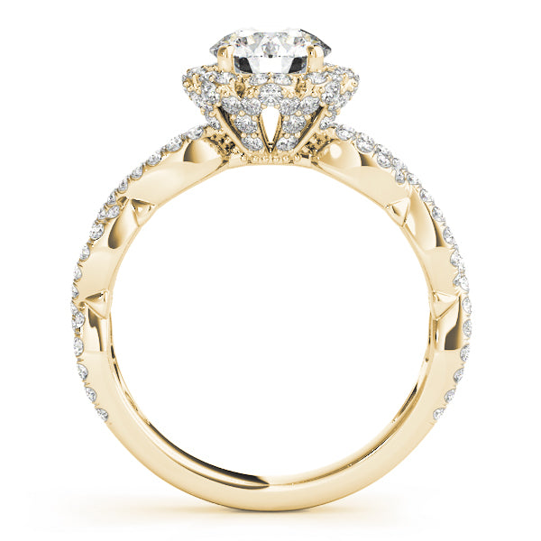 Floral Halo with Infinity Pavé Engagement Ring - Elgrissy Diamonds