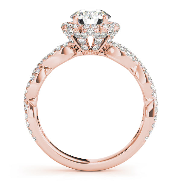 Floral Halo with Infinity Pavé Engagement Ring - Elgrissy Diamonds