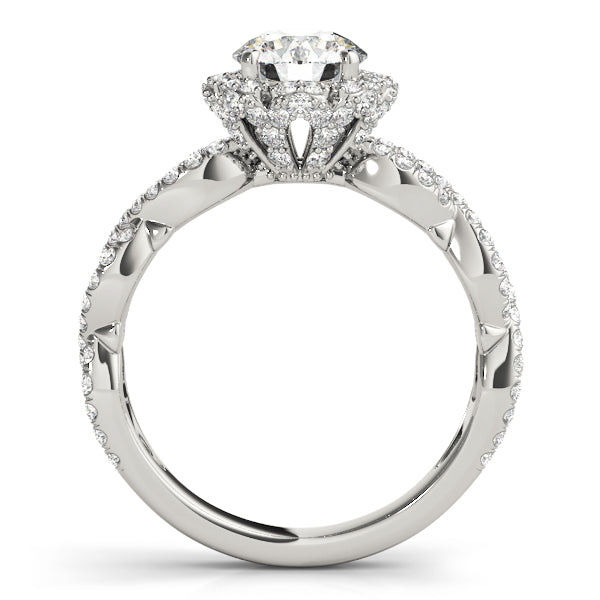 Floral Halo with Infinity Pavé Engagement Ring - Elgrissy Diamonds