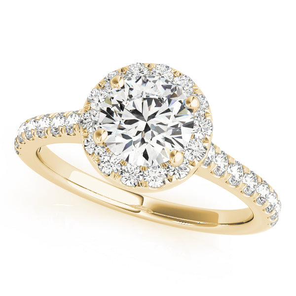 Halo Pavé Cathedral Peek A Boo Round  Engagement Ring - Elgrissy Diamonds