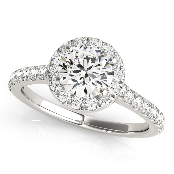 Halo Pavé Cathedral Peek A Boo Round  Engagement Ring - Elgrissy Diamonds