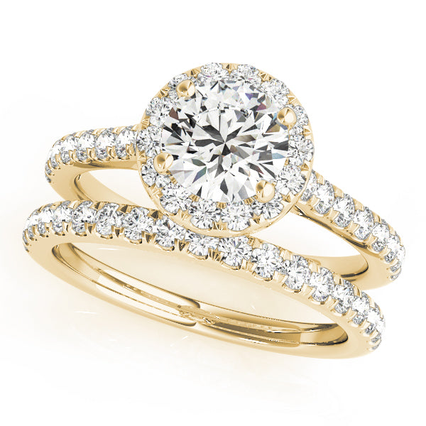 Halo Pavé Cathedral Peek A Boo Round  Engagement Ring - Elgrissy Diamonds
