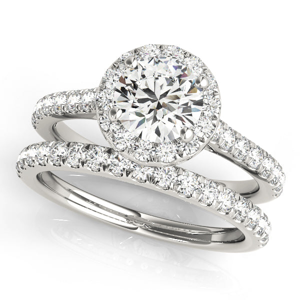 Halo Pavé Cathedral Peek A Boo Round  Engagement Ring - Elgrissy Diamonds