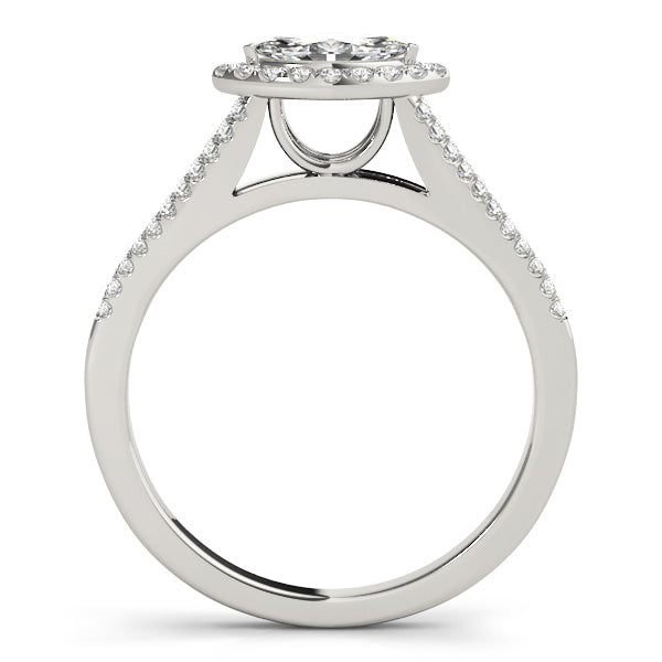 Marquise East-West Halo Split Shank Diamond Engagement Ring - Elgrissy Diamonds