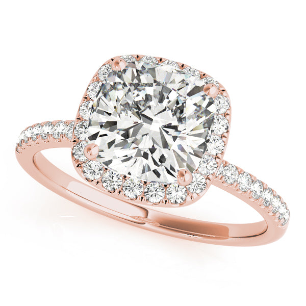Cushion Halo Solitaire Pavé Engagement Ring - Elgrissy Diamonds