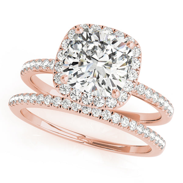 Cushion Halo Solitaire Pavé Engagement Ring - Elgrissy Diamonds