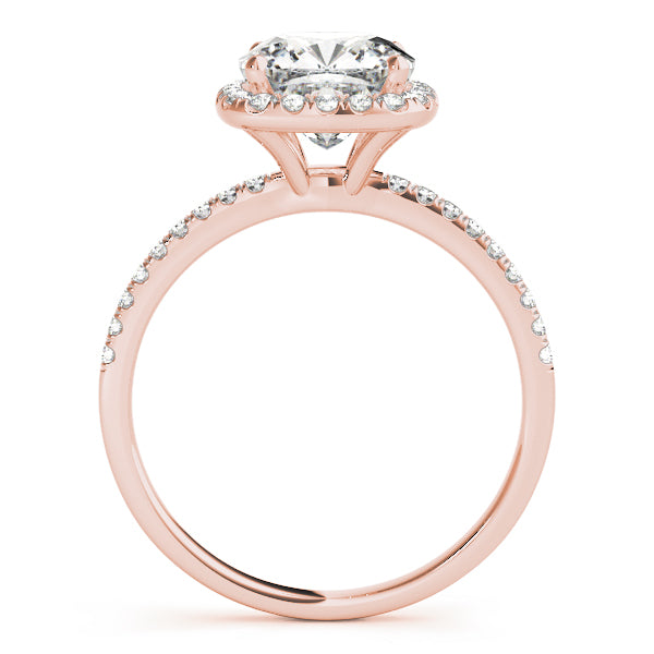 Cushion Halo Solitaire Pavé Engagement Ring - Elgrissy Diamonds