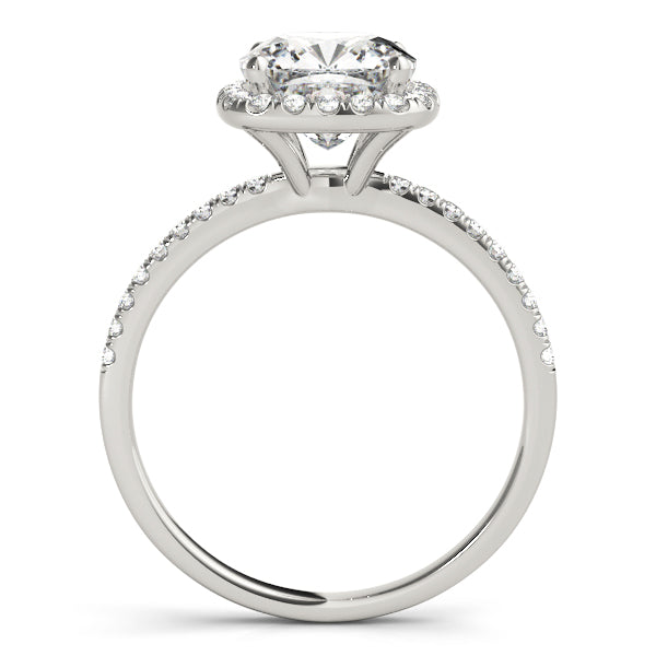 Cushion Halo Solitaire Pavé Engagement Ring - Elgrissy Diamonds