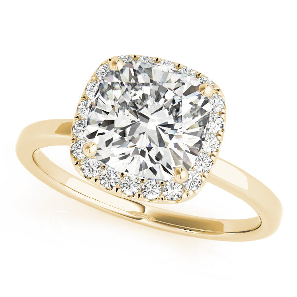 Cushion Halo Solitaire Engagement Ring - Elgrissy Diamonds