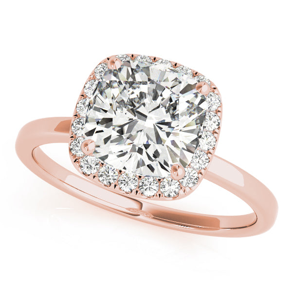 Cushion Halo Solitaire Engagement Ring - Elgrissy Diamonds