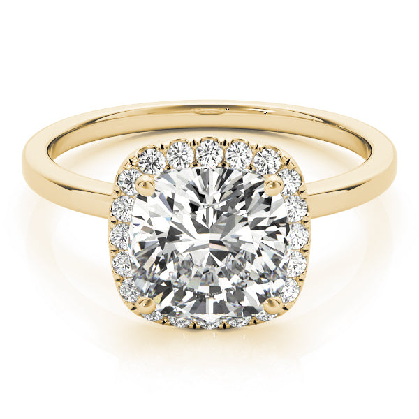 Cushion Halo Solitaire Engagement Ring - Elgrissy Diamonds