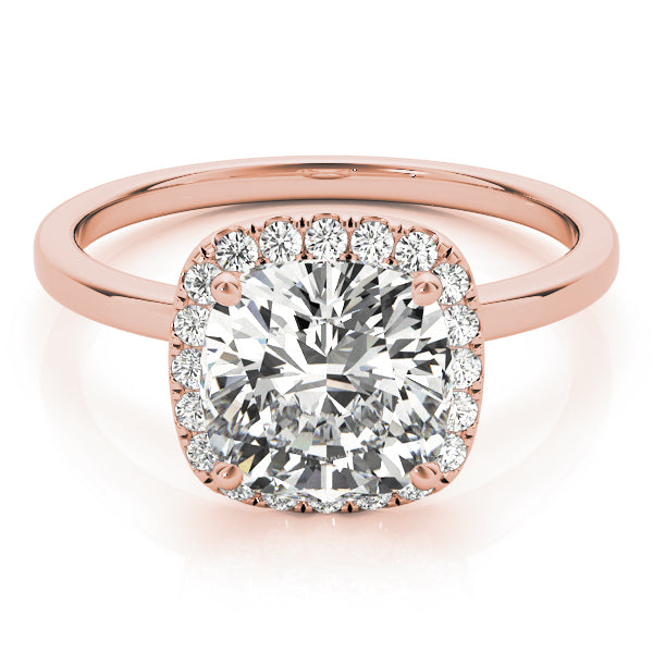 Cushion Halo Solitaire Engagement Ring - Elgrissy Diamonds