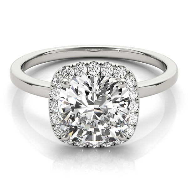 Cushion Halo Solitaire Engagement Ring - Elgrissy Diamonds