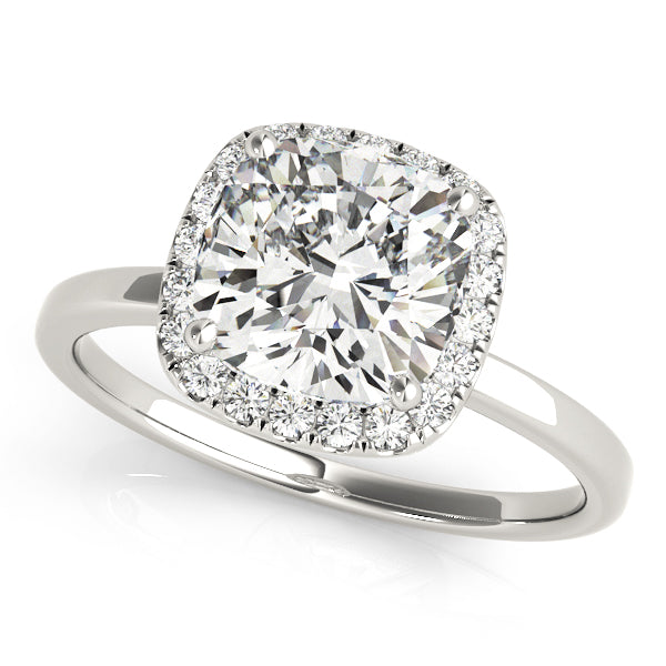 Cushion Halo Solitaire Engagement Ring - Elgrissy Diamonds