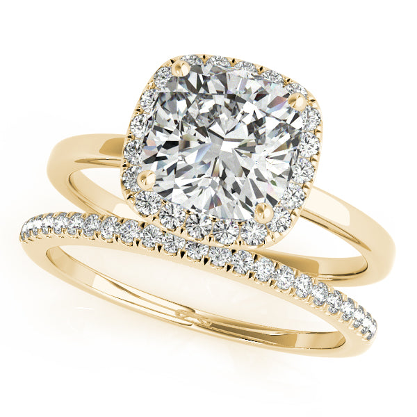 Cushion Halo Solitaire Engagement Ring - Elgrissy Diamonds
