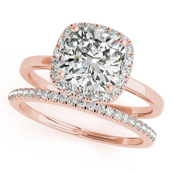 Cushion Halo Solitaire Engagement Ring - Elgrissy Diamonds