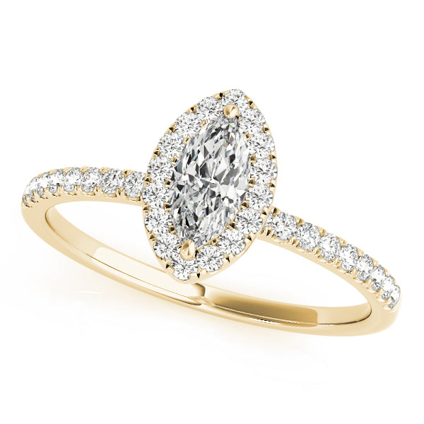Marquise Halo Pavé Diamond Engagement Ring - Elgrissy Diamonds