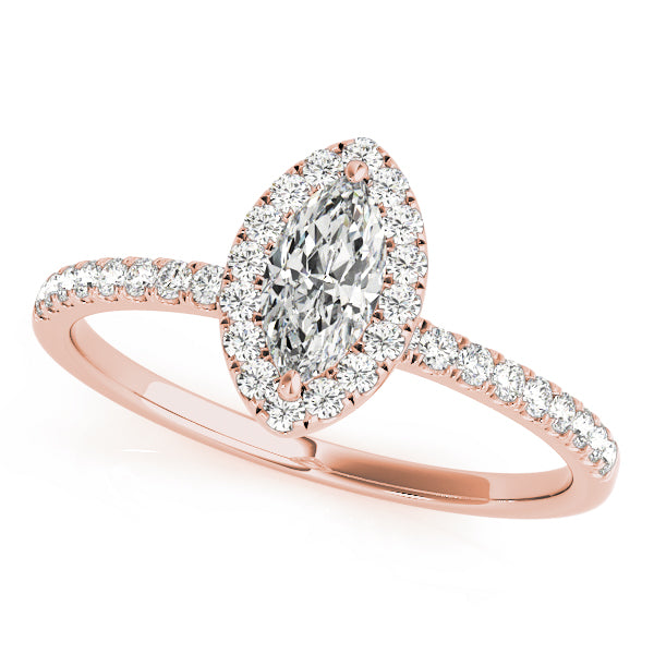 Marquise Halo Pavé Diamond Engagement Ring - Elgrissy Diamonds