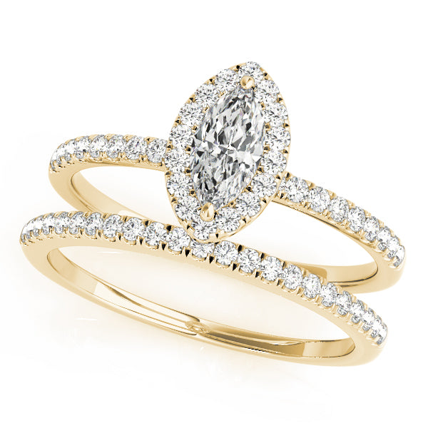 Marquise Halo Pavé Diamond Engagement Ring - Elgrissy Diamonds