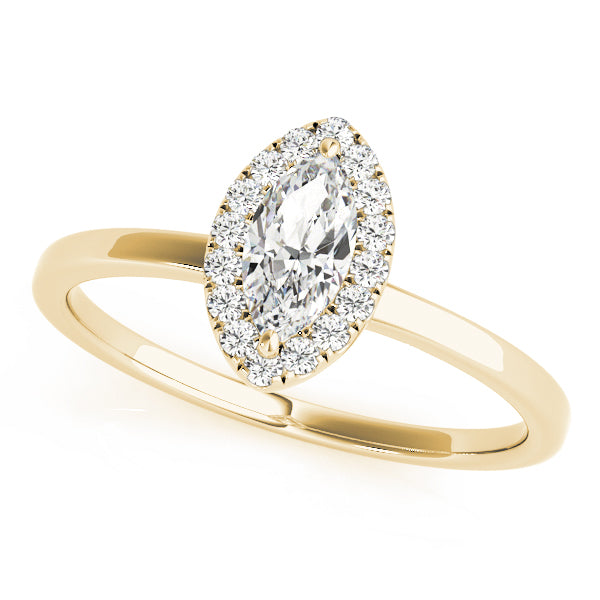 Marquise Halo Solitaire Diamond Engagement Ring - Elgrissy Diamonds