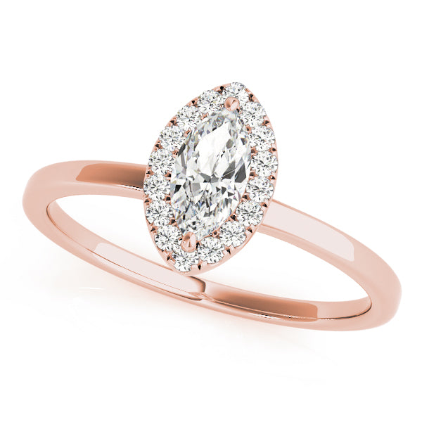 Marquise Halo Solitaire Diamond Engagement Ring - Elgrissy Diamonds