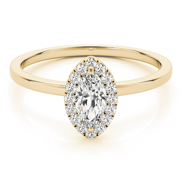Marquise Halo Solitaire Diamond Engagement Ring - Elgrissy Diamonds