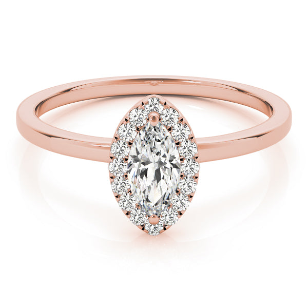 Marquise Halo Solitaire Diamond Engagement Ring - Elgrissy Diamonds
