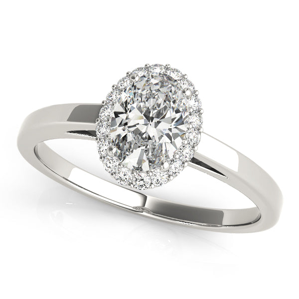 The Cathedral Solitaire Oval Halo Engagement Ring - Elgrissy Diamonds