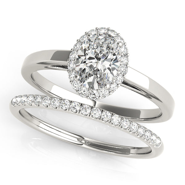 The Cathedral Solitaire Oval Halo Engagement Ring - Elgrissy Diamonds