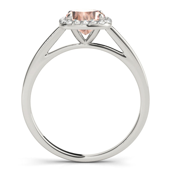 Simple Halo Cushion Cathedral Engagement Ring - Elgrissy Diamonds