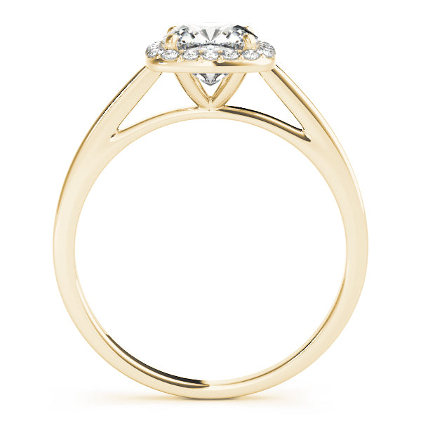 Simple Halo Cushion Cathedral Engagement Ring - Elgrissy Diamonds