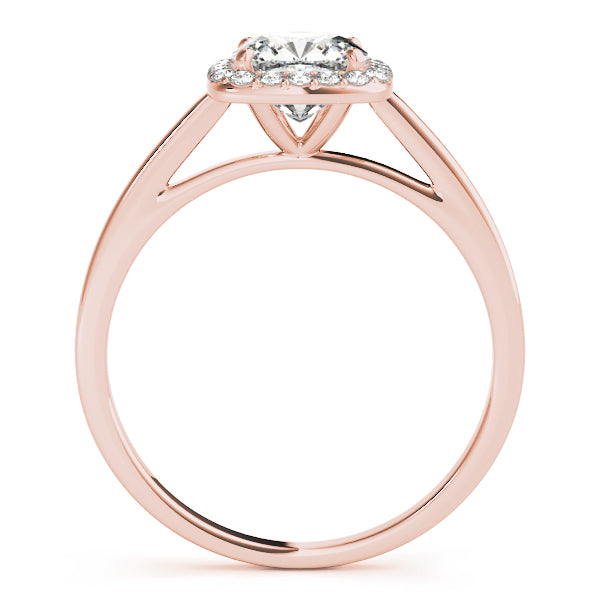 Simple Halo Cushion Cathedral Engagement Ring - Elgrissy Diamonds