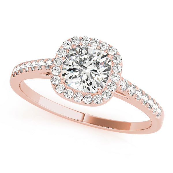 Cushion Halo Cathedral Pavé Engagement Ring - Elgrissy Diamonds