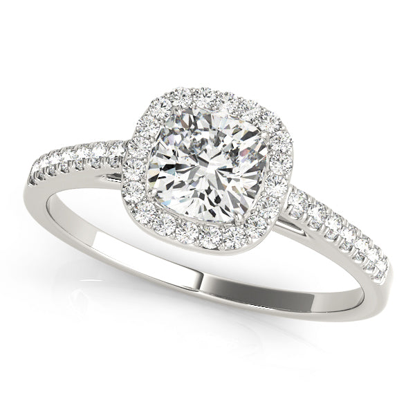 Cushion Halo Cathedral Pavé Engagement Ring - Elgrissy Diamonds