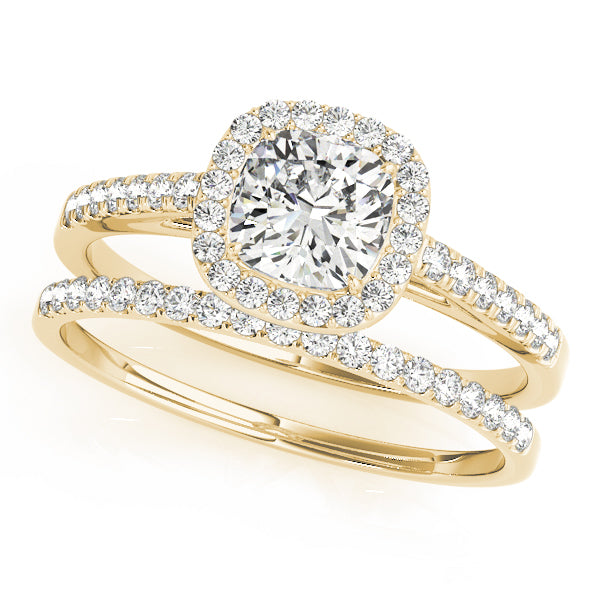 Cushion Halo Cathedral Pavé Engagement Ring - Elgrissy Diamonds