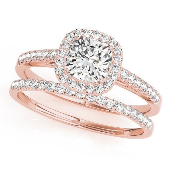Cushion Halo Cathedral Pavé Engagement Ring - Elgrissy Diamonds