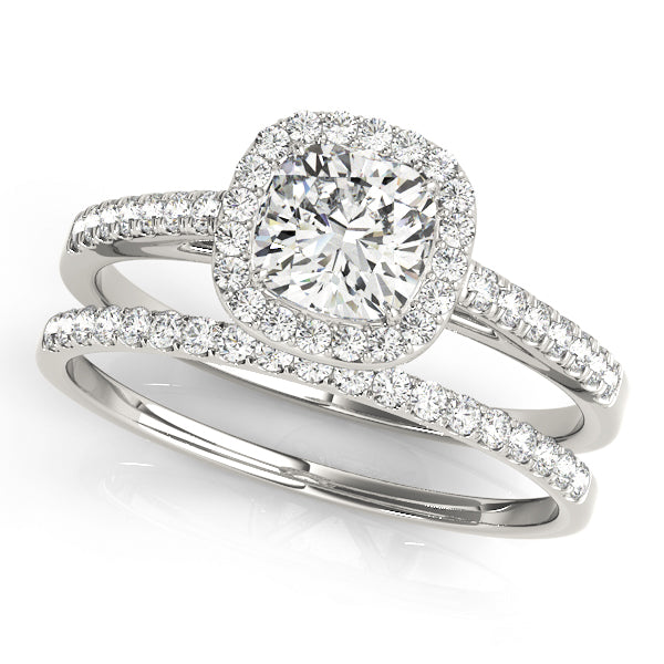 Cushion Halo Cathedral Pavé Engagement Ring - Elgrissy Diamonds