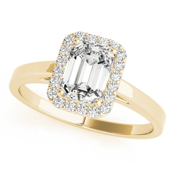 Halo Cathedral Emerald Cut Engagement Ring - Elgrissy Diamonds
