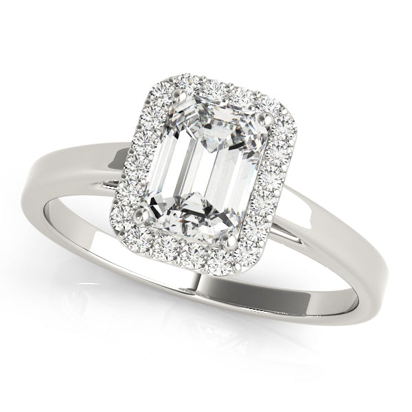 Halo Cathedral Emerald Cut Engagement Ring - Elgrissy Diamonds